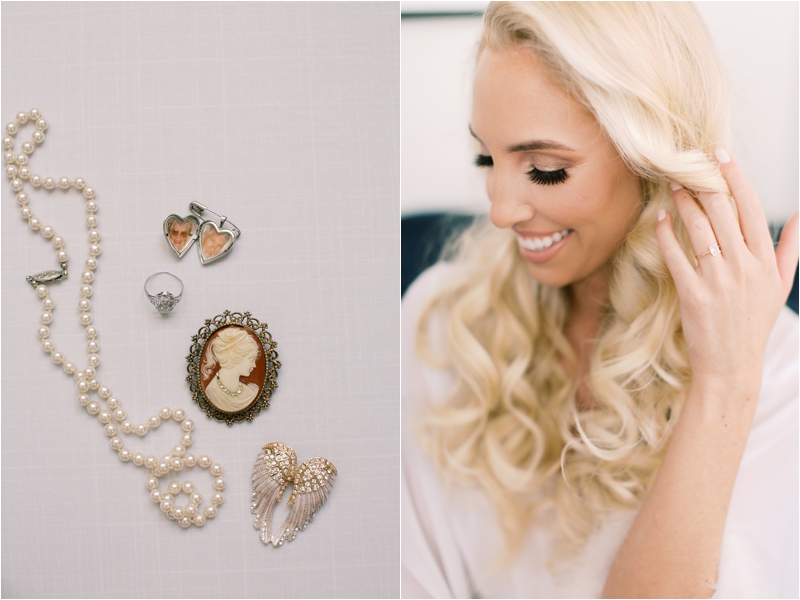 classic bridal details including brooch