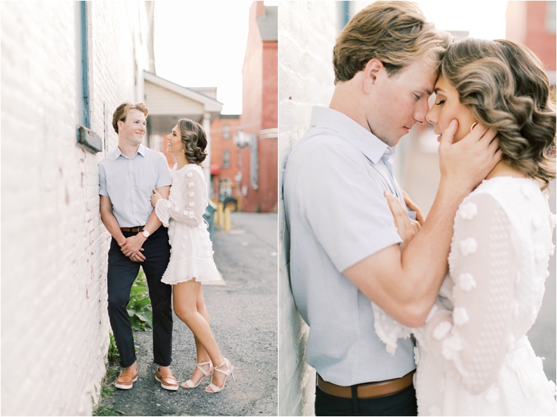 Downtown Lancaster engagement portraits in alleyway with Brianna Wilbur