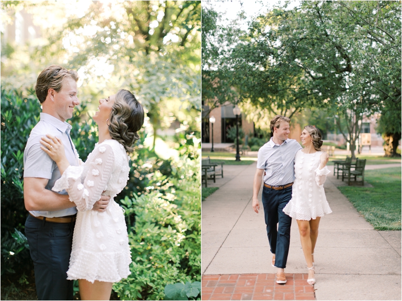 sunset engagement portraits in Downtown Lancaster