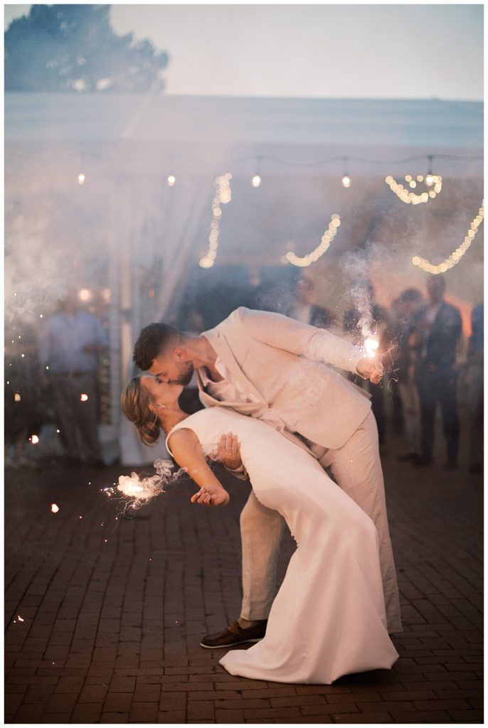 Pennsylvania photographer captures sparkler exit after reception. 